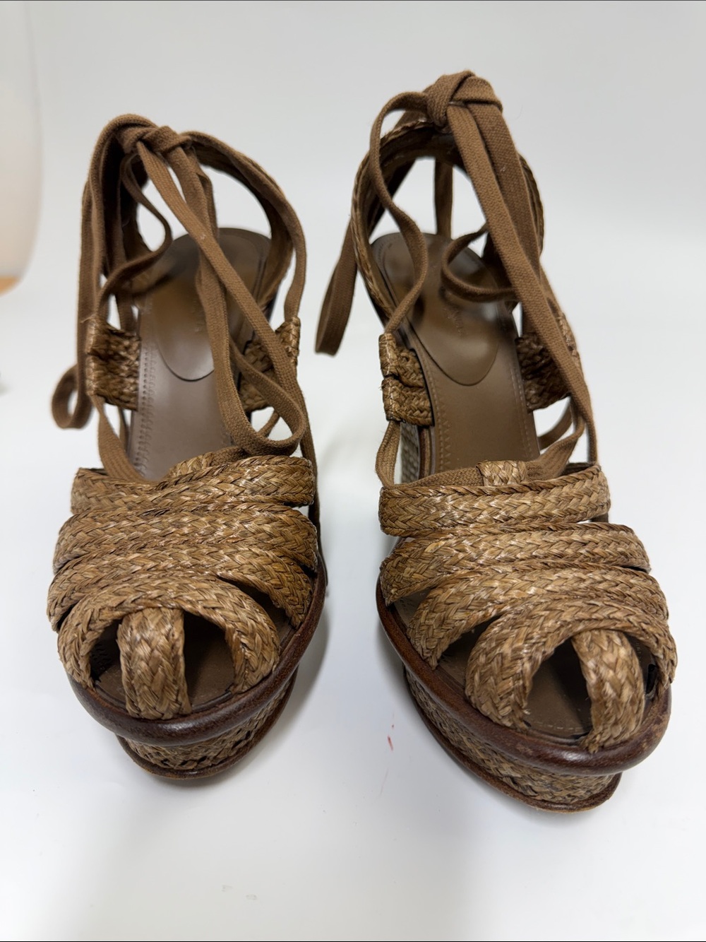 Bottega Veneta Braided Wedge Sandals - Brown